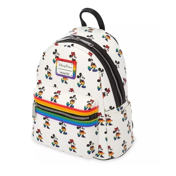 Disney Parks Rainbow Collection Mickey and Minnie Mini Loungefly Backpack